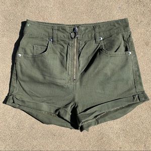 forever 21 • green high waisted shorts